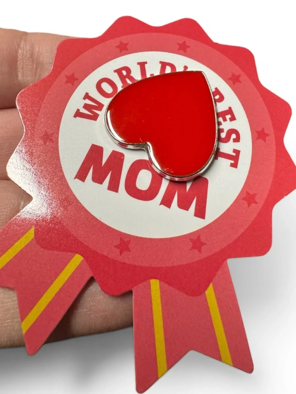 24 World's Best Mom Heart Enamel Pin Set
